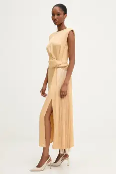 Answear.LAB rochie culoarea galben, midi, evazati imagine