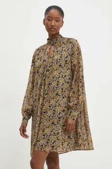 Answear Lab rochie culoarea galben, mini, evazati imagine