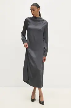 Answear Lab rochie culoarea gri, maxi, drept imagine