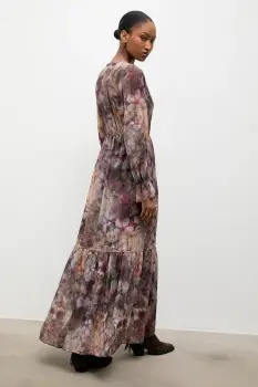 Answear.LAB rochie culoarea gri, maxi, evazati imagine