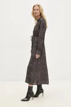 Answear Lab rochie culoarea gri, maxi, evazati imagine