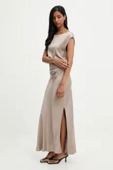 Answear.LAB rochie culoarea gri, maxi, evazati imagine