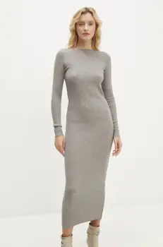 Answear Lab rochie culoarea gri, maxi, mulata imagine