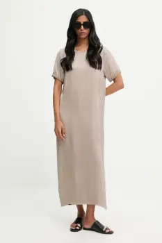 Answear.LAB rochie culoarea gri, midi, drept imagine