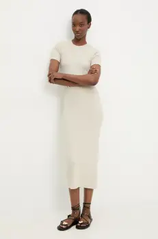 Answear Lab rochie culoarea gri, midi, mulata imagine