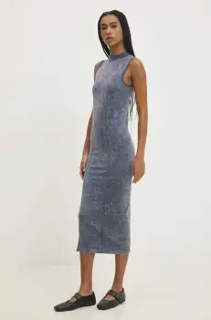 Answear Lab rochie culoarea gri, midi, mulata imagine