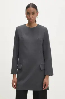 Answear Lab rochie culoarea gri, mini, drept imagine