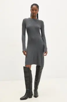 Answear Lab rochie culoarea gri, mini, evazati imagine