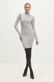 Answear Lab rochie culoarea gri, mini, mulata imagine