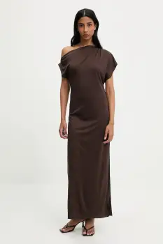 Answear Lab rochie culoarea maro, maxi, drept imagine