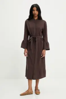 Answear Lab rochie culoarea maro, maxi, drept imagine