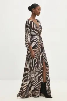 Answear Lab rochie culoarea maro, maxi, evazati imagine