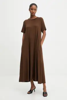 Answear.LAB rochie culoarea maro, maxi, evazati imagine