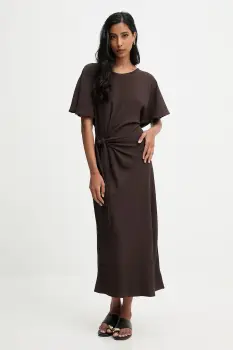 Answear.LAB rochie culoarea maro, maxi, evazati imagine