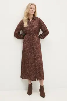 Answear Lab rochie culoarea maro, maxi, evazati imagine