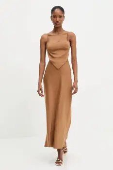 Answear Lab rochie culoarea maro, maxi, evazati imagine