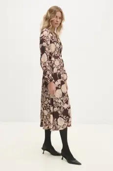 Answear Lab rochie culoarea maro, maxi, evazati imagine