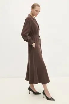 Answear Lab rochie culoarea maro, maxi, evazati imagine