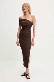 Answear Lab rochie culoarea maro, maxi, mulata imagine