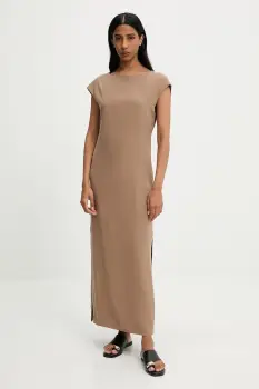 Answear Lab rochie culoarea maro, maxi, mulata imagine