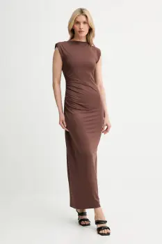 Answear Lab rochie culoarea maro, maxi, mulata imagine