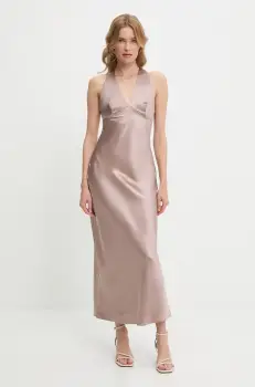 Answear Lab rochie culoarea maro, maxi, mulata imagine