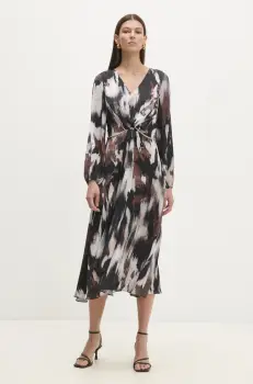 Answear Lab rochie culoarea maro, midi, evazati imagine