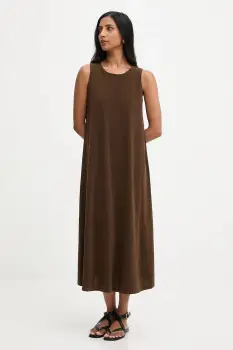 Answear.LAB rochie culoarea maro, midi, evazati imagine