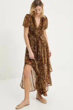 Answear Lab rochie culoarea maro, midi, evazati imagine