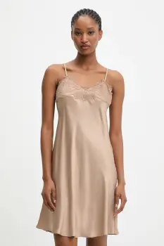 Answear.LAB rochie culoarea maro, mini, drept imagine