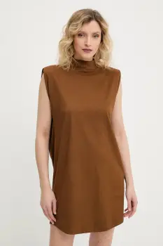 Answear Lab rochie culoarea maro, mini, drept imagine