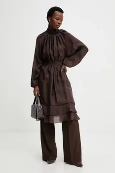 Answear.LAB rochie culoarea maro, mini, evazati imagine