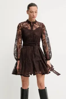 Answear.LAB rochie culoarea maro, mini, evazati imagine