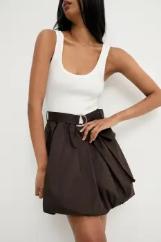 Answear.LAB rochie culoarea maro, mini, evazati imagine