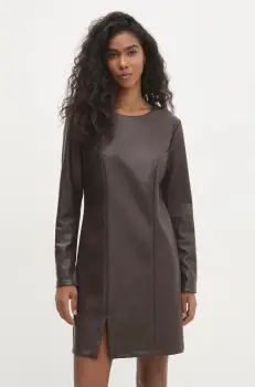 Answear Lab rochie culoarea maro, mini, evazati imagine