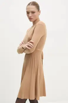 Answear Lab rochie culoarea maro, mini, evazati imagine