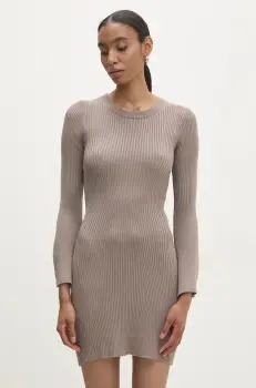 Answear Lab rochie culoarea maro, mini, evazati imagine