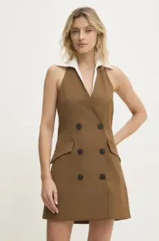 Answear Lab rochie culoarea maro, mini, mulata imagine