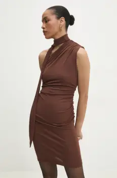 Answear Lab rochie culoarea maro, mini, mulata imagine