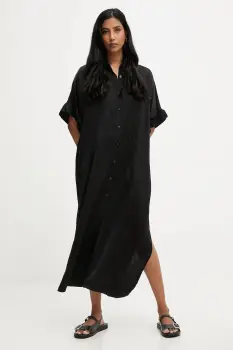 Answear.LAB rochie culoarea negru, maxi, drept imagine