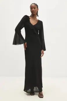 Answear Lab rochie culoarea negru, maxi, drept imagine