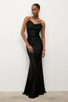 Answear.LAB rochie culoarea negru, maxi, drept imagine