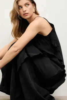 Answear.LAB rochie culoarea negru, maxi, drept imagine