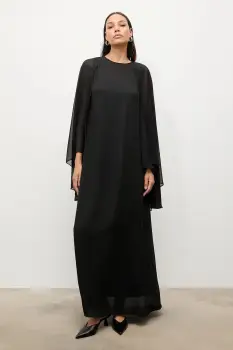 Answear.LAB rochie culoarea negru, maxi, drept imagine