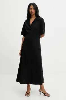 Answear Lab rochie culoarea negru, maxi, evazata imagine