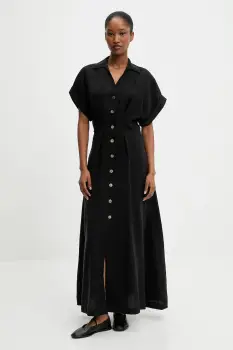 Answear Lab rochie culoarea negru, maxi, evazata imagine