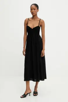 Answear Lab rochie culoarea negru, maxi, evazata imagine