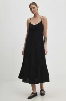 Answear Lab rochie culoarea negru, maxi, evazati imagine