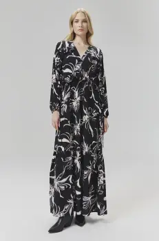 Answear Lab rochie culoarea negru, maxi, evazati imagine