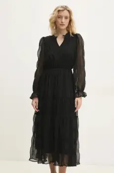 Answear Lab rochie culoarea negru, maxi, evazati imagine